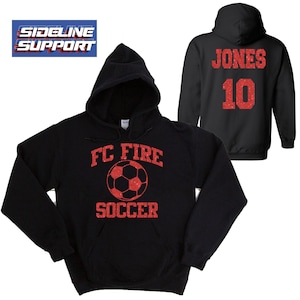 Soccer Team Custom Personalized Glitter Design Unisex Heavy Blend Cotton Gildan Hoodie Shirt Perfect Gift - 18500