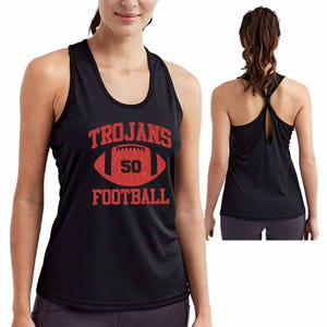 Football Team Custom Personalized Glitter Design Women&#39;s Knot Back Venus Tank Training Top Boujee Football Tank - TD042