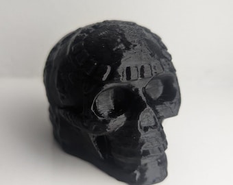 Terrifying Screaming Aztec Death Whistle - Shiny Black Skull Prop for Goth Decor & Pranks
