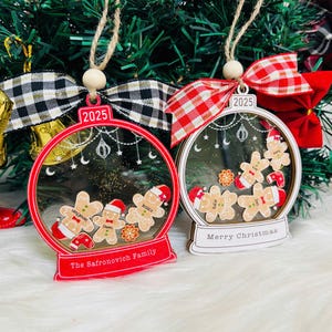 Custom Gingerbread Christmas Ornament, Family Ornament 2025, 4D Shaker Cookie Ornament, Christmas Gift, Xmas Shaker Keepsake, Holiday Decor