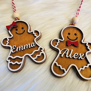 Personalized Gingerbread Christmas Ornament, 3D Custom Cookie Ornament Gift, Custom Gingerbread Ornament for Kids, Holiday Tree Decoration