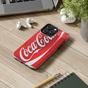 Coca Cola Tough Phone Case, Coke lover Hard Shell Case, Unique Gift, Coca Cola fun phone case, Coke can look phone, Unique coke phone case
