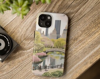 Funda resistente para teléfono con diseño de Central Park - Funda para teléfono con diseño de Central Park, para amantes de Nueva York - Funda para iPhone y Samsung con diseño de Central Park