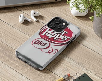 Diet Dr Pepper Phone Case, iPhone Diet Dr. Pepper case, Samsung Galaxy phone case, Unique Pattern, Gift for Soda Lover, Dr Pepper lover case