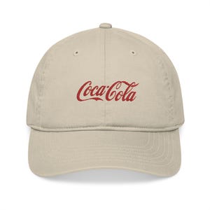 Coca Cola Embroidered Baseball Cap, Coca Cola Logo Hat, Vintage Style Cap, Retro Baseball Hat, Worn look Coke hat. Coke lover gift