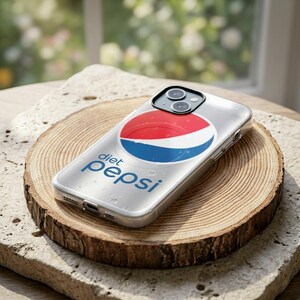 Etui MagSafe na iPhone'a z puszką Pepsi Light, nostalgiczny, retro design, ochronna osłona telefonu, etui MagSafe na Pepsi Light, pomysł na prezent dla miłośnika Pepsi Light
