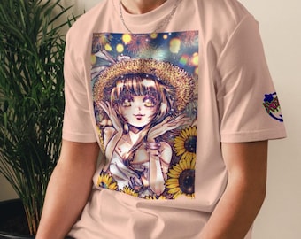 Summer Girl T-shirt / Sunflower/ Himawari / Summer / Anime Style / Tee
