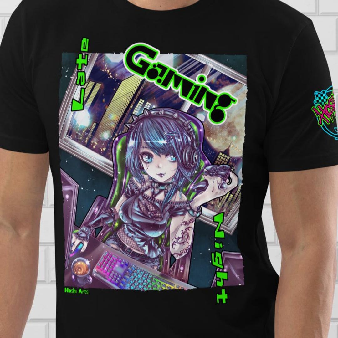 Late Night Gamer Style: Level up With This Gothic Girl Anime T