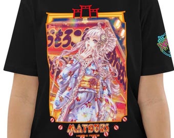 Matsuri T-Shirt: Japanese Festival Girl in Kimono, Anime Style