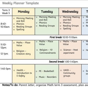 Digital Weekly Teacher Planner