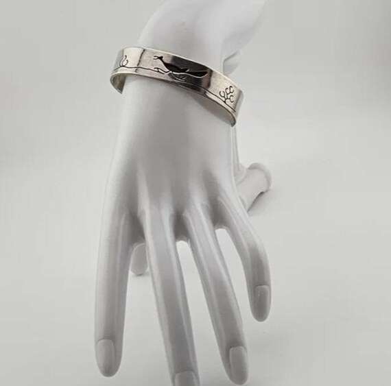Sterling Silver Roadrunner Overlay Cuff Bracelet … - image 2