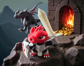 Miniatura de Paladín Dragonborn para juegos de rol, DnD y juegos de guerra de fantasía.