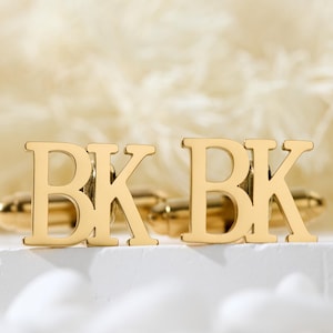 Gemelos con inicial personalizada, gemelos con letra de padrino, gemelos con nombre personalizado, gemelos con inicial de oro, regalo para padrino de boda.