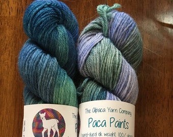 Sea Glass Paca Paints Handpainted 100% Alpaca Yarn