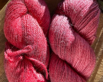 Candy Apple alpaca/tencel hand-dyed yarns