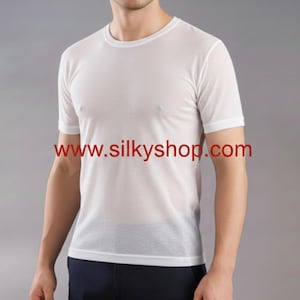 SilkyShop Men Women Unisex T shirt silk thermal light knit jersey Underwear LIGHT WEIGHT
