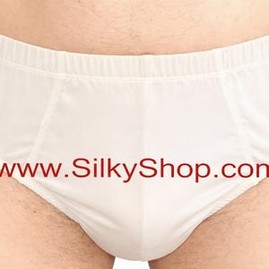 SilkyShop men's briefs bikinis underwear silk thermal light knit jersey