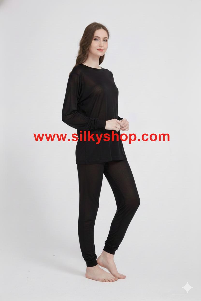 Silk Long Johns Women's Thermal Underwear top bottom LIGHT WEIGHT