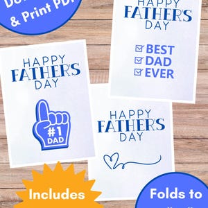 Father’s Day Card Set – Instant Download (3 Unique Designs!)- Instant Print Instant Download PDF