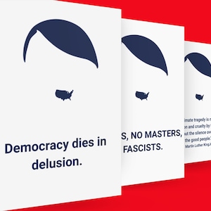 Conjunto de 5 pôsteres minimalistas de protesto - Download digital - Anti-Maga, Anti-Trump, mensagem política ousada em um design minimalista personalizado