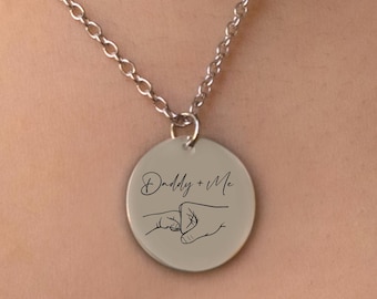 Conjunto de collares "Papá y yo" con colgantes de acero inoxidable a juego