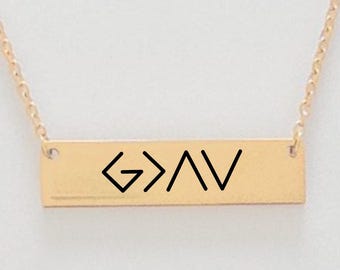 God Is Greater Stainless Steel Necklace – Christian Jewelry