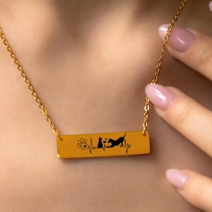Dog Necklace – Personalized Pet Jewelry, Dog Lover Gift, Paw Print Pendant, Custom Name Necklace