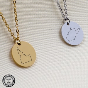 Long Distance Relationship Necklace, State Necklace, Personalized State Necklace, Long Distance Necklace, Long Distance Friendship Necklace