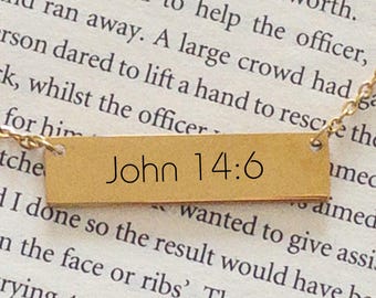 Custom Engraved Bible Verse Necklace – Stainless Steel Religious Jewelry