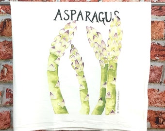 Asparagus Tea Towel, Flour sack dish towel