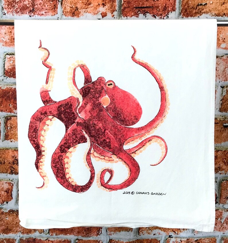 Octopus Tea Towel - Etsy