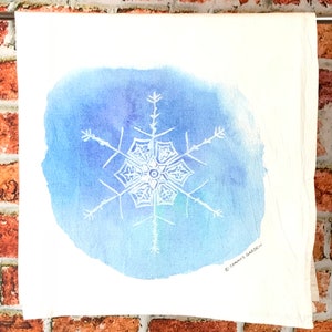 Snowflake Tea Towel, Flour sack dish towel