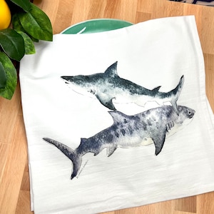 Shark tea towel