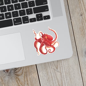 Octopus sticker for laptop, thermos,