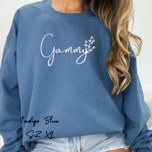 Embroidered Gammy Sweatshirt: Grandma Pregnancy Announcement Gift