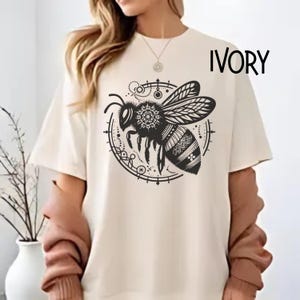 Bee shirt, Nature Lover Tee, Bee Floral Tee, Gift for Beekeepers, Bee Wrangler Apparel, Boho Bee Top, Honey Bee T-Shirt, Bumblebee Top