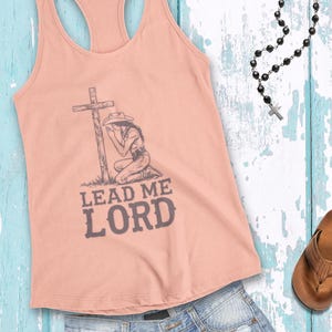 Christian Cowgirl Women&#39;s Tank Top, Religious Country Girl Sleeveless Shirt, Racerback Summer Vibes Tee