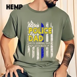 Police Dad Shirt, T-shirt for Policeman Dad, Law Enforcement Gift Tee, Thin Blue Line Apparel, Father&#39;s Day Present, Police Father Top