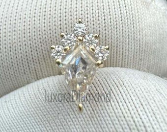 14K Gold Kite Lab-Grown Diamond Stud Earring – Helix & Conch Piercing