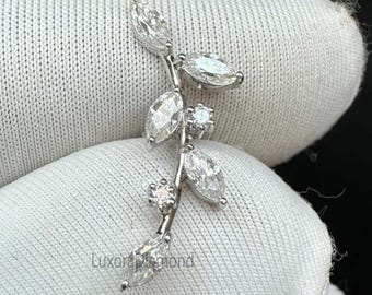 14k bladgoud lab-gegroeide diamanten helix piercing, conch klimmeroorbel