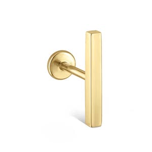Polished Square Bar Threaded Stud Earring long 14k solid gold square bar Screw back helix Cartilage Daith Helix Tragus Piercing