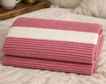 Bulky Garter Stitch Throw Blanket Pattern — PDF by The Gingham Bow™