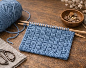 Basket Weave Dishcloth Knitting Pattern – Easy, Textured, Reversible