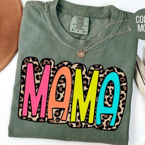 Comfort Colors® Leopard Mama Shirt, Mama Shirts, Retro Mama Shirt, New Mom Gift, Cute Mama Shirt, Gifts for Mom, Leopard Mom Tee