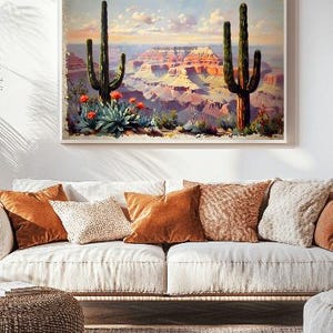 Südwest Wüste Digitales Ölgemälde, Wand Kunst Dekor, Haus Kunst, Südwest Kunst, digitaler Download, Wüstenlandschaft Druck