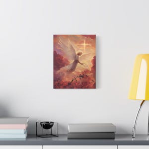 Angelic Canvas Art Print, Heavenly Decor, Spiritual Wall Art, Faith-Inspired Gift, Inspirational Artwork, Home Decor