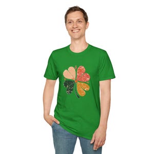 Boho Shamrock T-Shirt, Irish Clover T-Shirt, Retro St Patrick's Day Shirt, Four-Leaf Clover Tee, Clover Gift, Celebration Wear