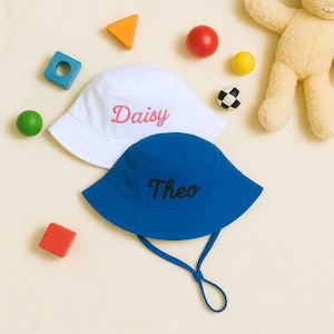 Personalized Kids Name Hat, Embroidered Monogram Hat, Lil & Big Bro Hat,Kids Beach Hat,Kids Summer Hat, Baby Birthday Gift, Baby Shower Gift