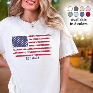 Chemise anti-atout drôle Tee-shirt drapeau américain Not MAGA Chemise anti-MAGA Chemise de protestation politique Tee-shirt déclaration audacieux T-shirt graphique anti-atout plein d'esprit