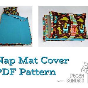 Nap Mat Cover PDF Pattern Sewing Tutorial for Kindermat Cover with Blanket, Pillowcase, and Strap Instant Download DIY Guide image 1